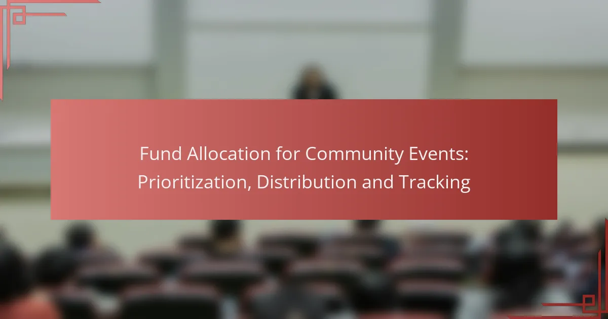 Fund Allocation for Community Events: Prioritization, Distribution and Tracking
