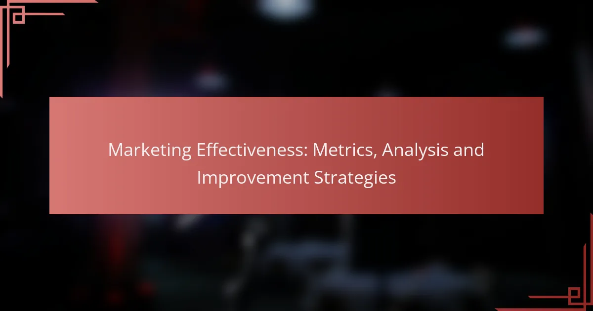 Marketing Effectiveness: Metrics, Analysis and Improvement Strategies