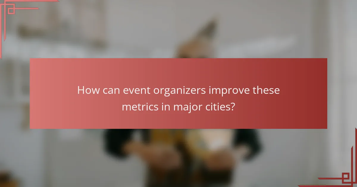 How can event organizers improve these metrics in major cities?