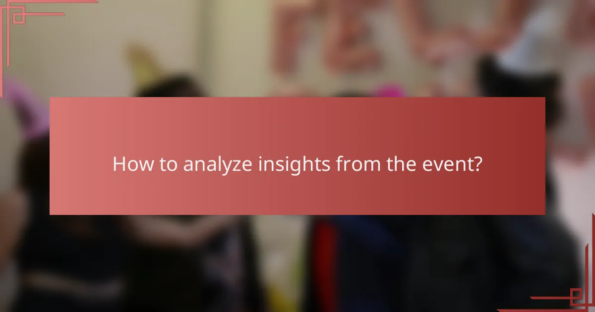 How to analyze insights from the event?