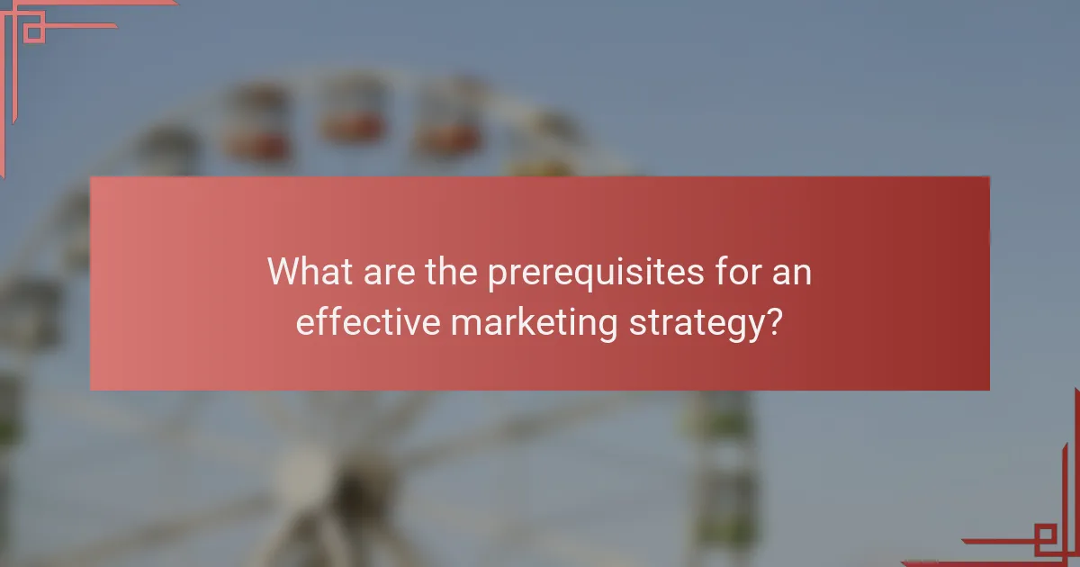 What are the prerequisites for an effective marketing strategy?