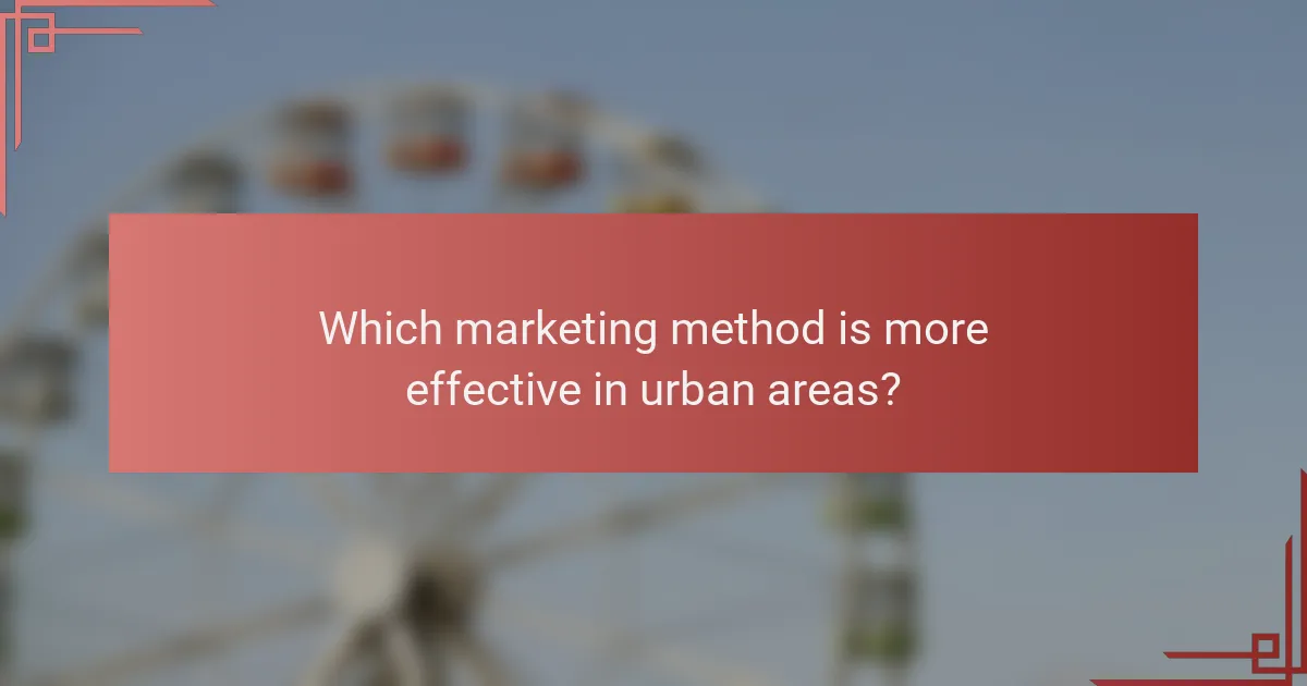 Which marketing method is more effective in urban areas?